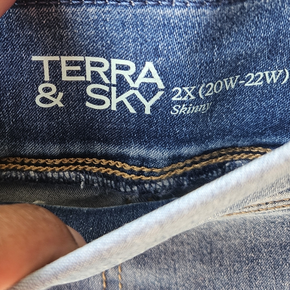 Terra & Sky Plus Size Pull On Skinny High Rise Jeggings Size 2X (20w-22w) - Picture 4 of 6
